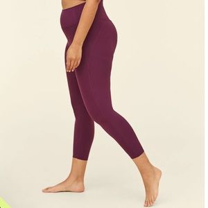 Girlfriend Collective Plum Compressive High-Rise Legging. Size S, 23 3/4 inseam